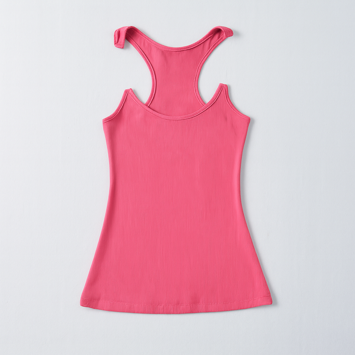 Comfortable women's fitted tank top, an invisible strap layering essential for seamless everyday style.