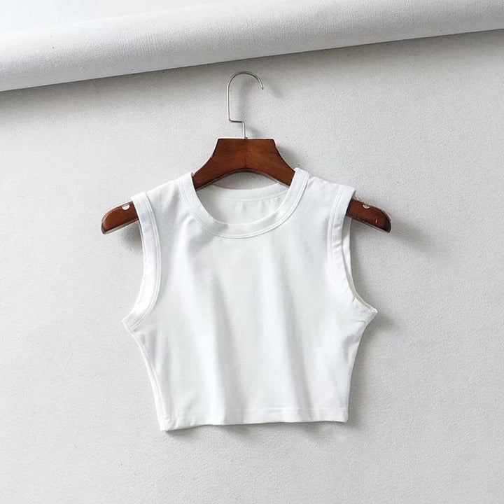Stylish women's fitted crop top for summer fashion & casual daily wear, lightweight & comfortable.