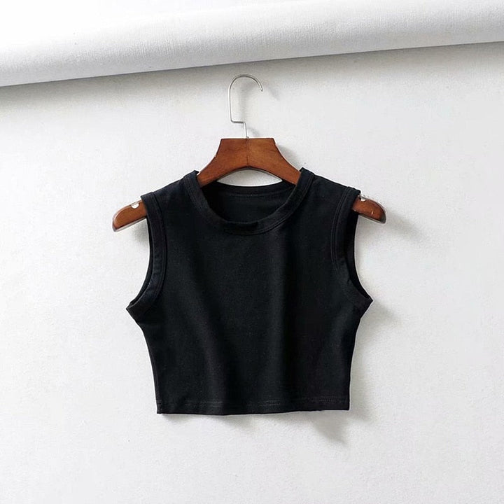Versatile women's fitted crop top, ideal for daily wear, summer outfits, or active comfort.