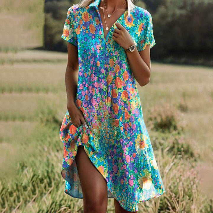 Women's flowing boho maxi dress for effortless summer style, perfect for vacation wear.