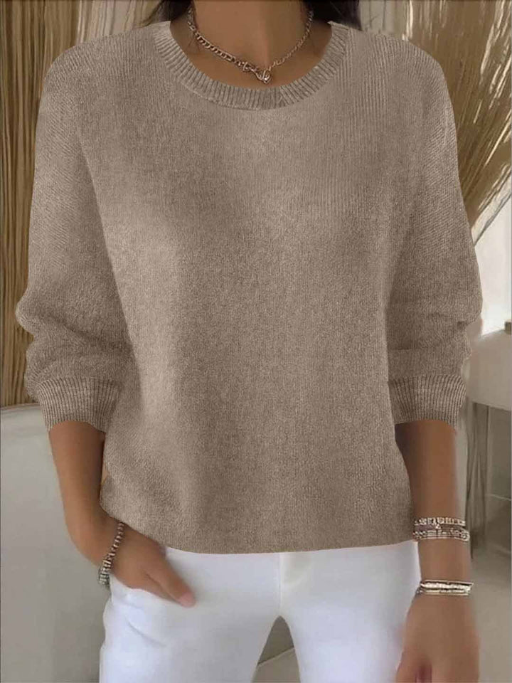 Soft women's flowy long sleeve sweater, perfect for relaxed, chic style and comfort. Pullover design.