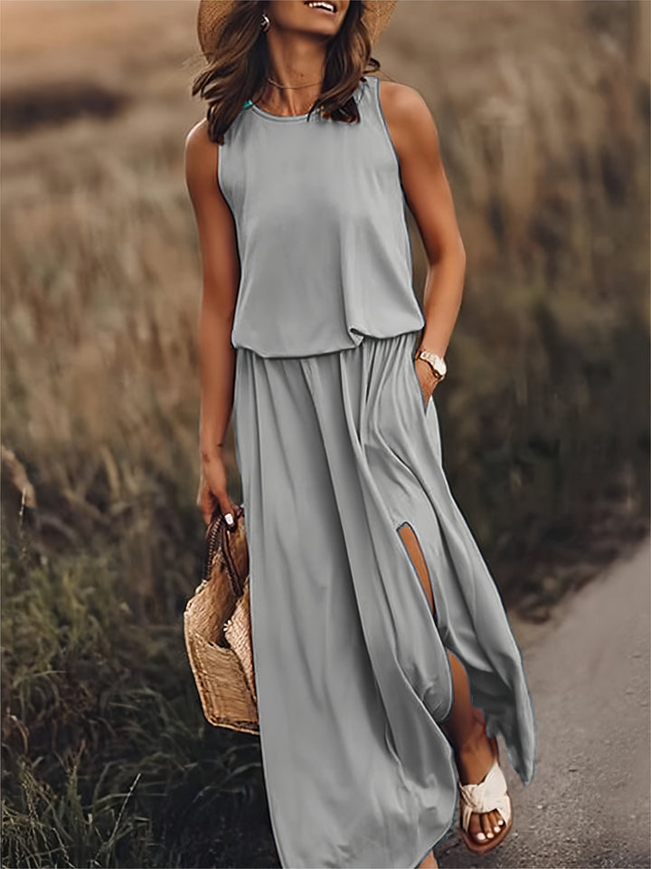 Versatile flowy maxi dress for women, great for summer, casual outings & everyday comfort.