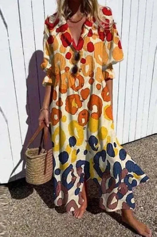 Comfortable women's maxi dress with a relaxed fit, ideal for versatile casual or elegant spring fashion.