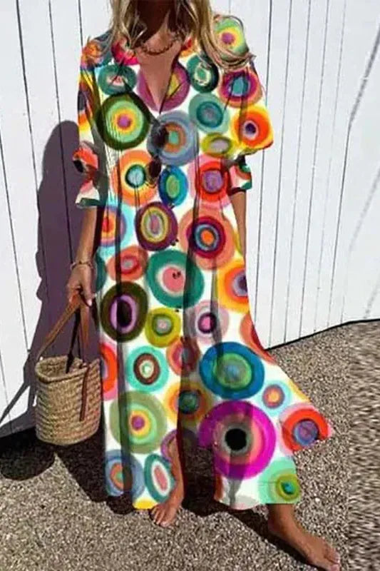 Soft, flowy fabric women's maxi dress with relaxed fit, perfect for comfortable summer days and evenings.