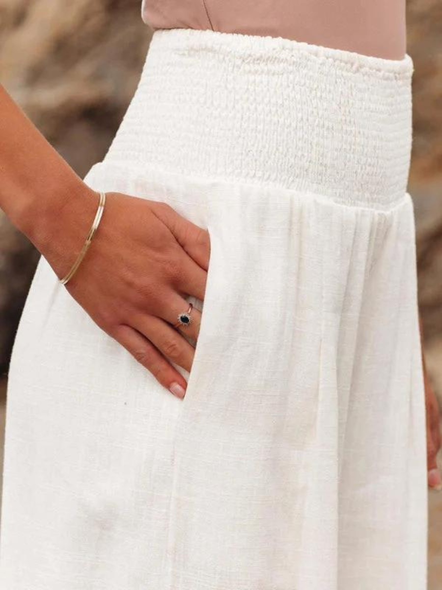 Soft, flowy wide leg women's pants for ultimate summer comfort. Perfect for beach trips & stylish resort outfits.