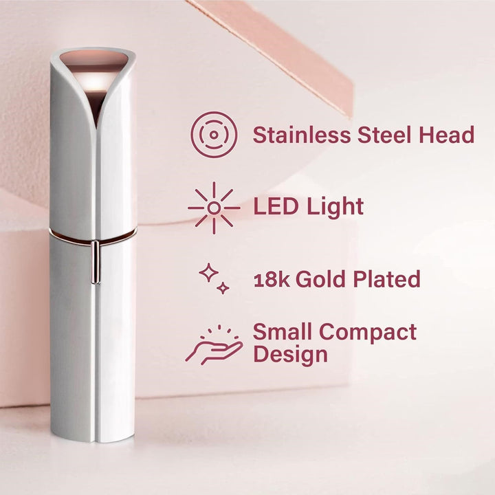 Women's portable facial hair remover, ensuring smooth skin anytime, anywhere, with gentle precision.
