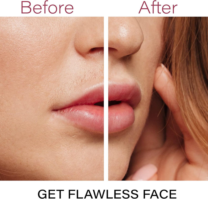 Women's electric trimmer for gentle and effective removal of peach fuzz for a smooth skin base.