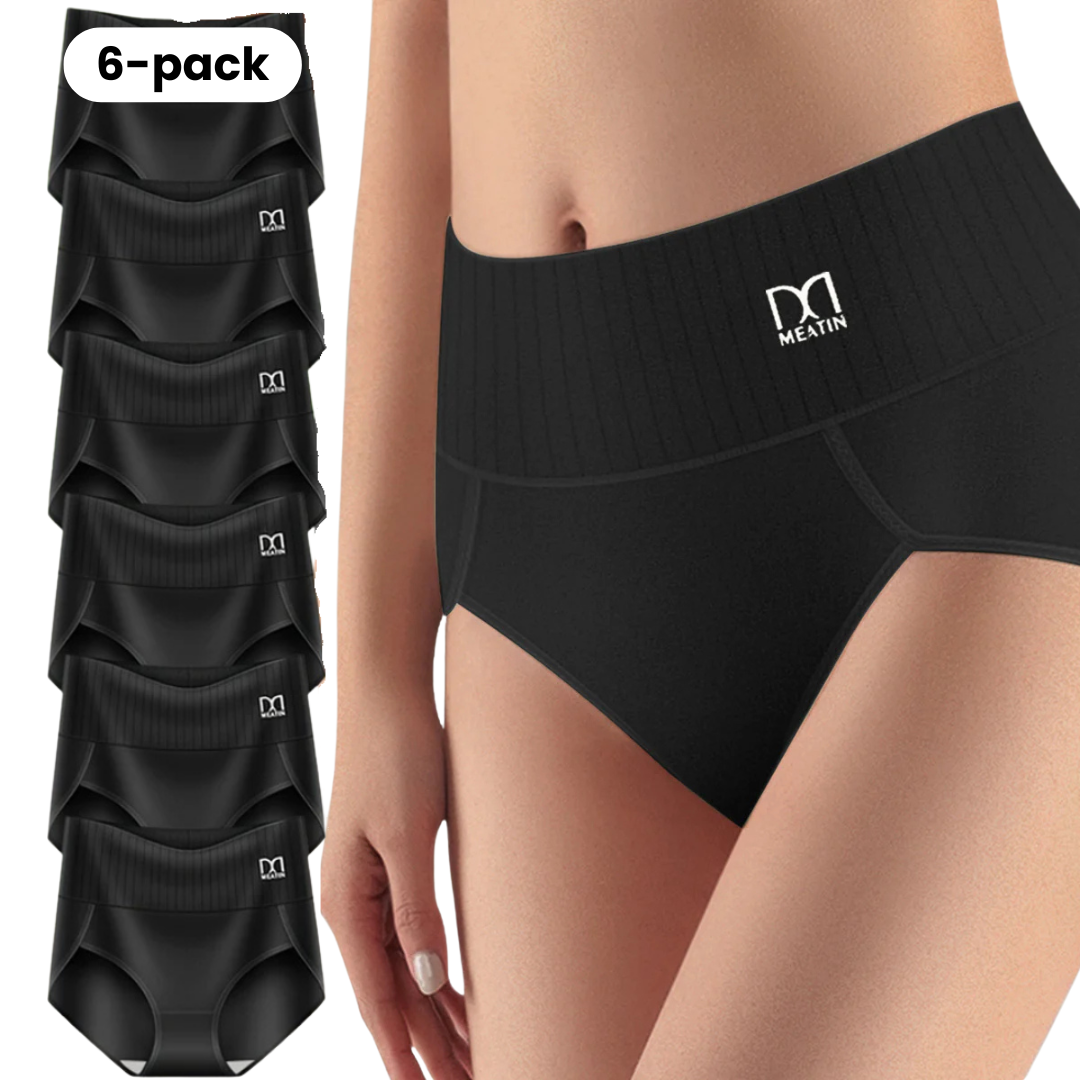 Women's high-waist shaping underwear 6-pack for smooth tummy control and everyday comfort.