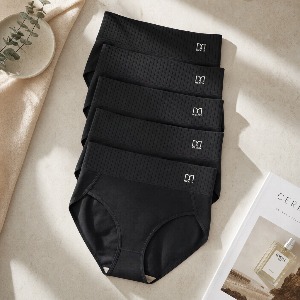 Seamless high-waist shaping panties, a 6-pack of women's intimates offering body shaping.