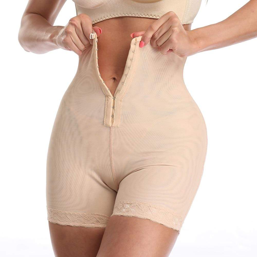 Women's high-waist tummy control shaping shorts, seamless for smooth invisible support & slimming everyday wear.