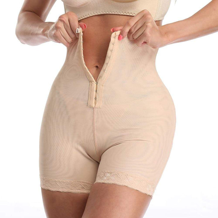 Women's high-waist tummy control shaping shorts, seamless for smooth invisible support & slimming everyday wear.