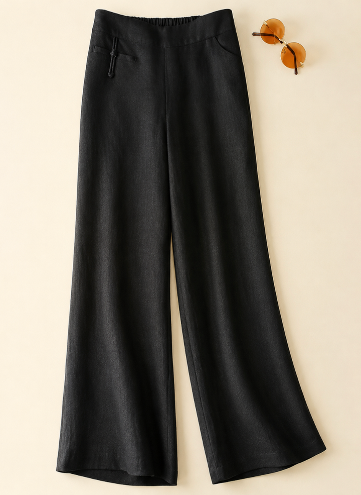 Effortless women's wide-leg pants with a high waist and relaxed fit, offering ultimate comfort for summer casual wear.
