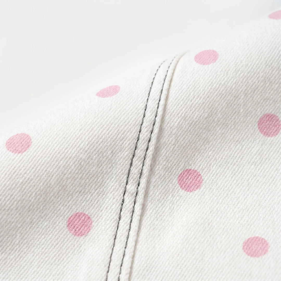 Comfortable women's high-waisted barrel pants with a fashionable dotted print & relaxed, loose fit.