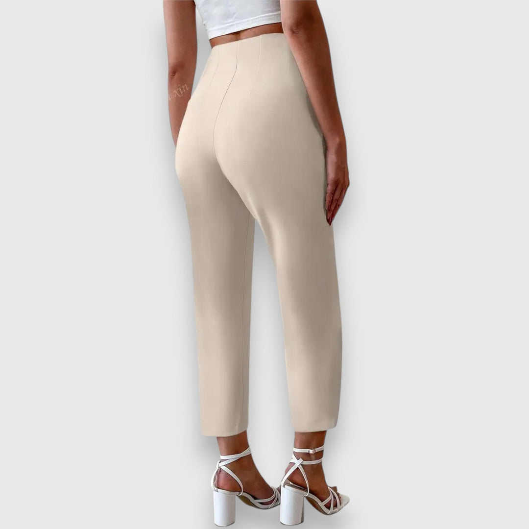 Versatile women's tailored straight leg work pants, high-waisted for a polished, professional and elegant look.