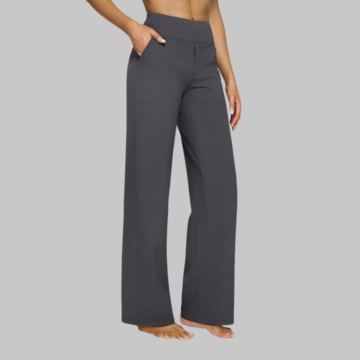 Casual high-waisted wide-leg pants for women, designed with side pockets for easy everyday styling.