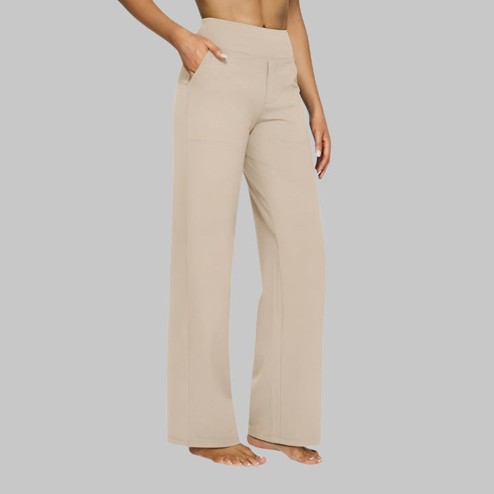 Smart casual women's high-waisted wide-leg pants, perfect for comfortable and stylish outfits.