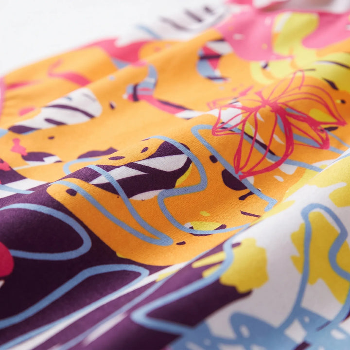 Convenient women's hooded changing poncho, quick-dry beach towel & swim cover-up with abstract print. Pool & travel essential.