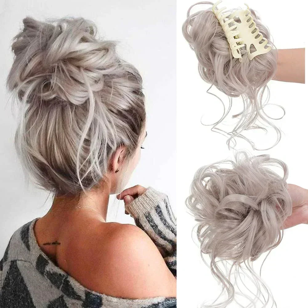 Get a perfect curly messy bun instantly with this easy-to-use hair accessory.