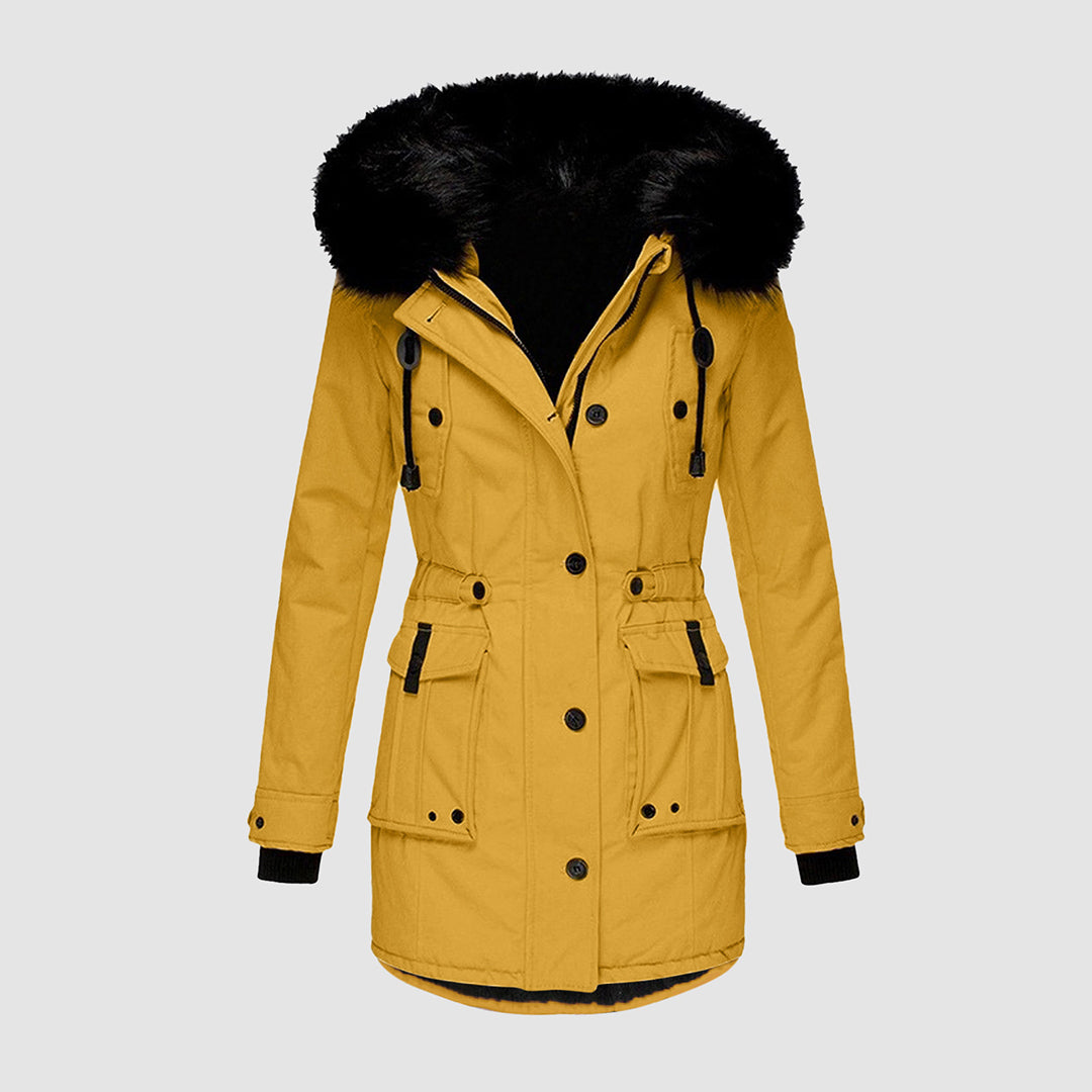Versatile women's parka: insulated, hooded, weatherproof & warm. Ideal winter jacket for cold weather.