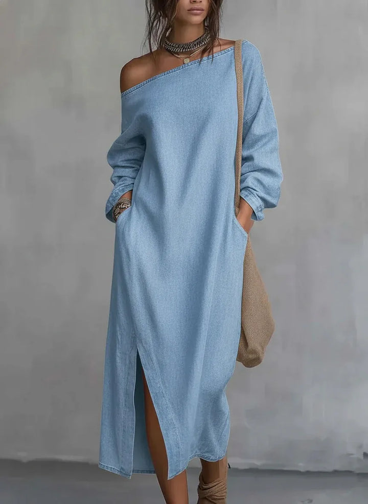 Kaylee women's one shoulder flowy maxi dress, a chic and comfortable summer staple for beach, resort, or casual outings.