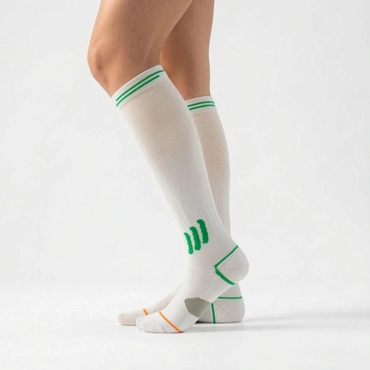 Stylish women's knee-high compression socks, perfect for daily comfort, fitness, and active support.