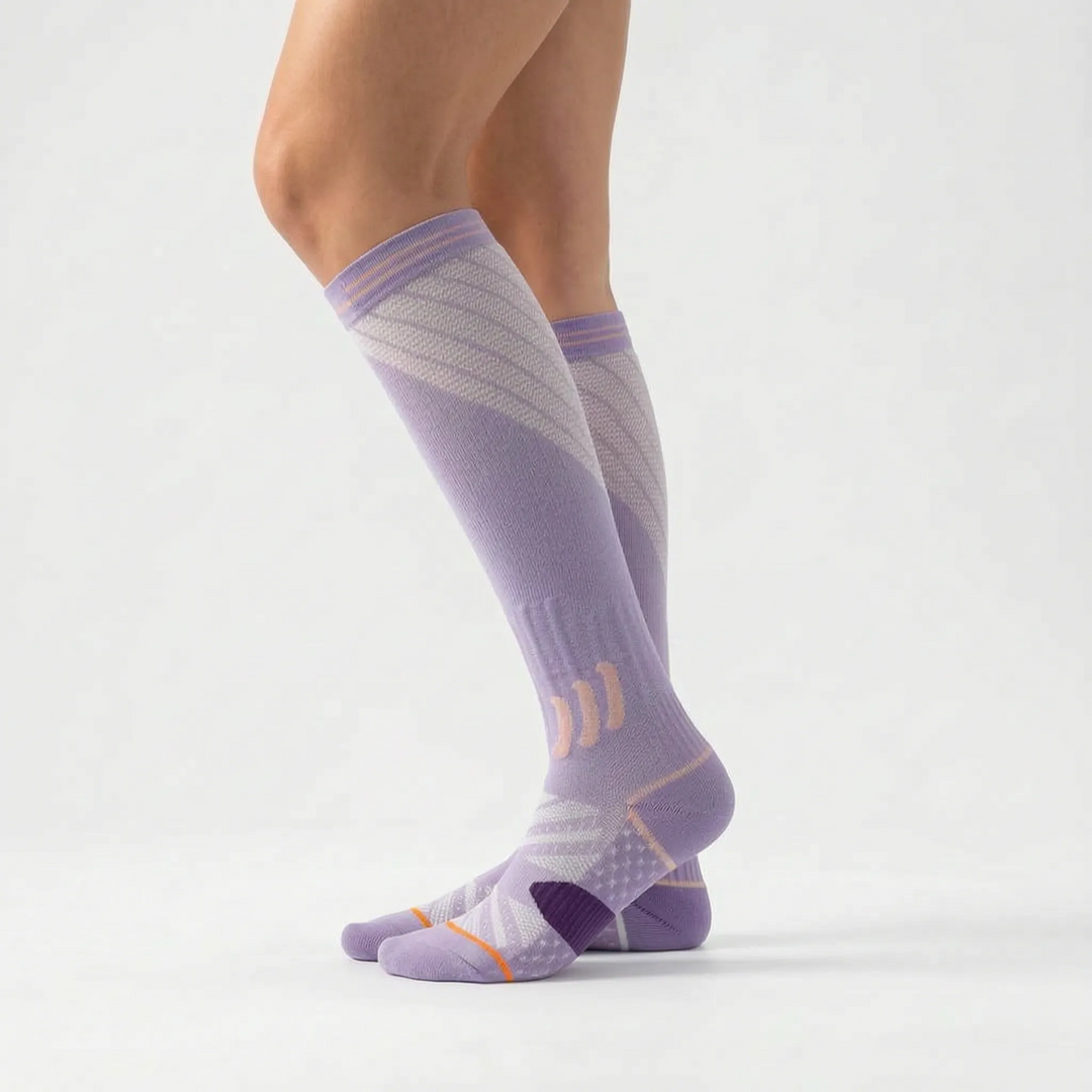 Women's knee-high compression socks designed for ultimate leg comfort, support, and healthy circulation.