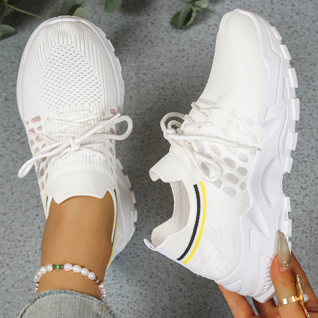 Stylish women's lace-up orthopedic sneakers, providing excellent foot support for comfortable walking.