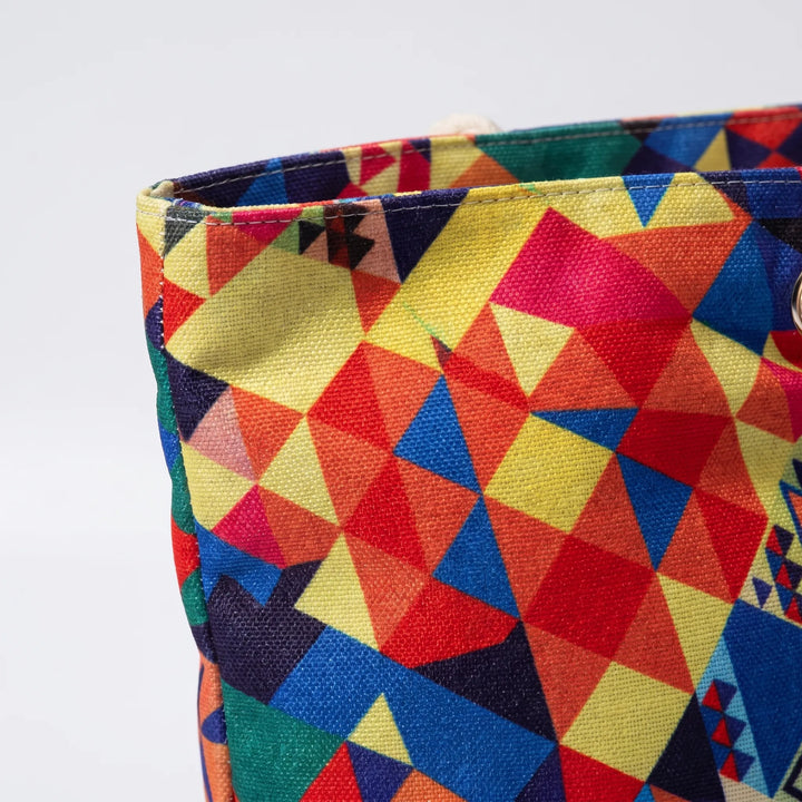 Vibrant women's pineapple print summer tote bag, ideal as a beach shopper or travel accessory.