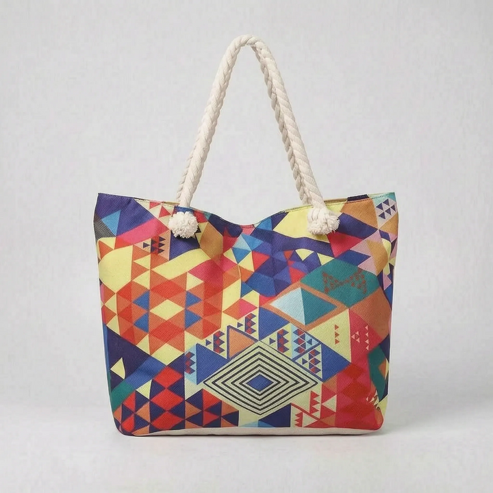 Spacious women's floral print beach tote bag, a large summer shoulder bag for travel & essentials.