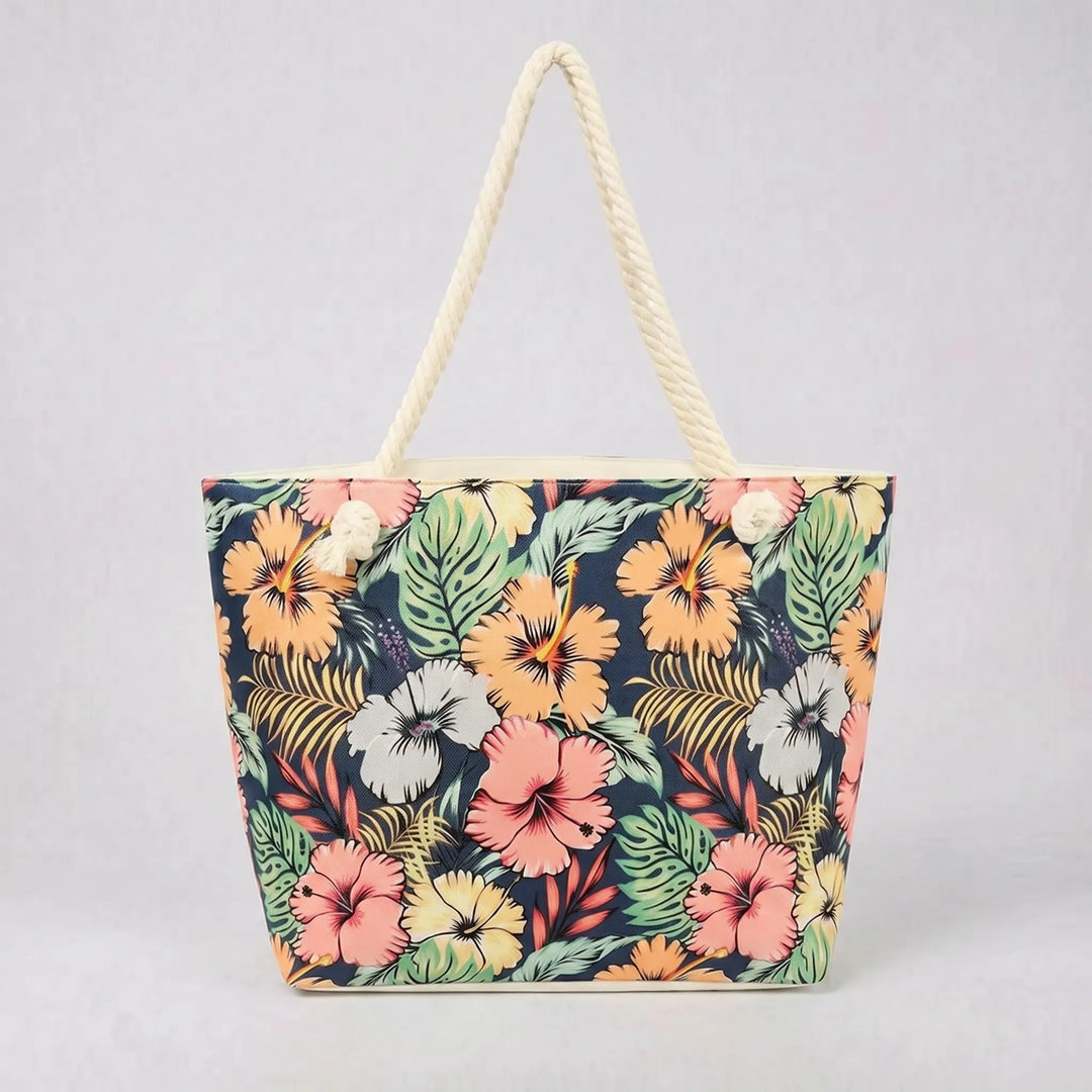 Chic women's printed beach tote bag, a large summer travel bag & shopper for all your essentials.