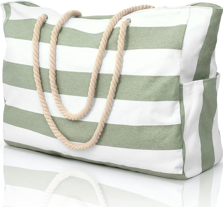 Chic women's sandproof waterproof tote bag, ideal for stylish beach days.