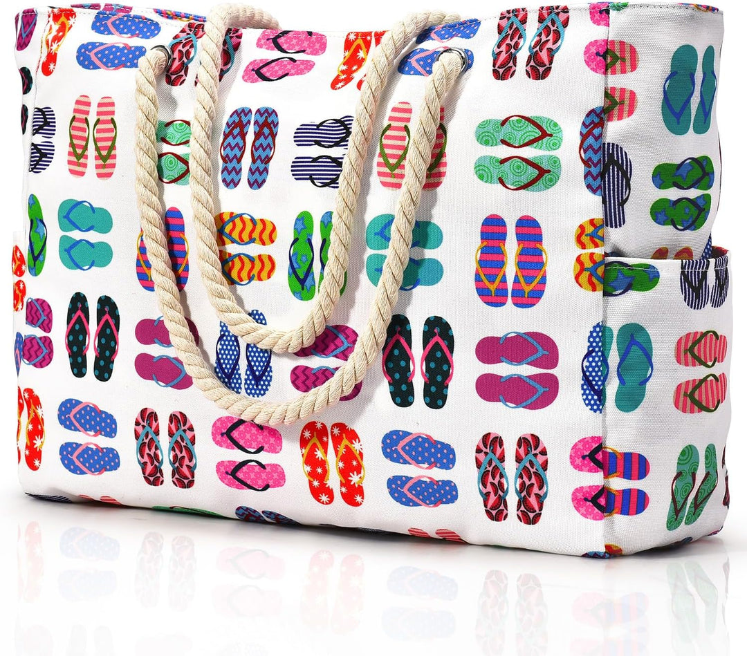 Spacious women's travel tote bag, waterproof and sandproof for beach or pool.
