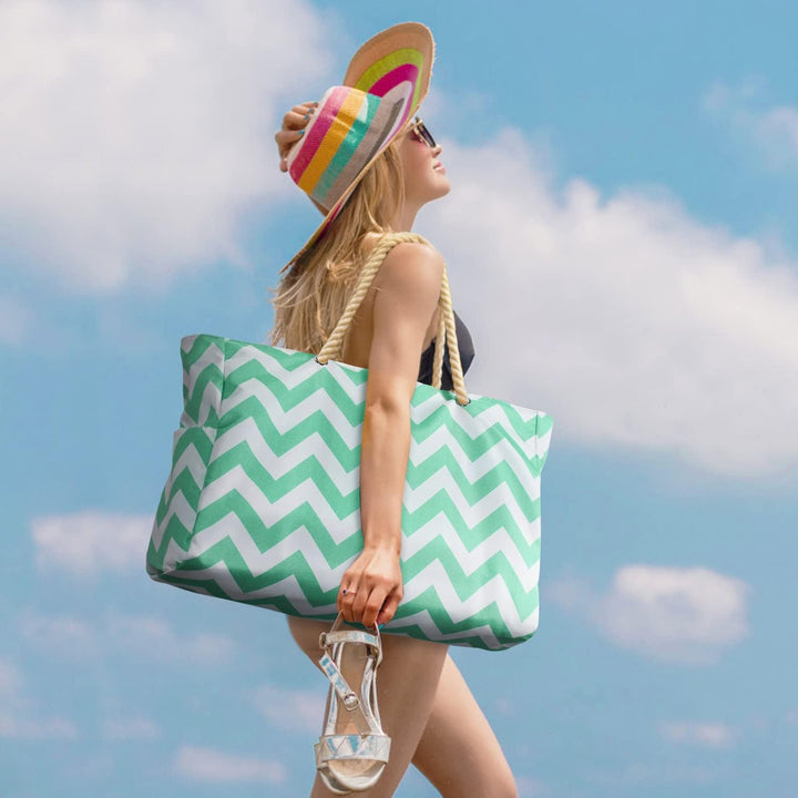Women's versatile sandproof beach tote, large capacity for all essentials.