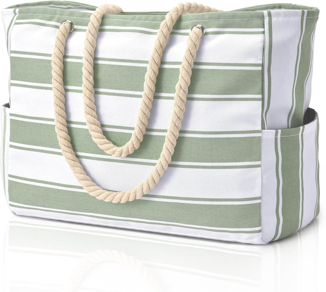 Durable women's beach tote with large capacity, ideal for vacation and summer fun.