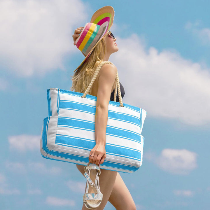 Versatile waterproof sandproof carryall bag for women, a summer essential.