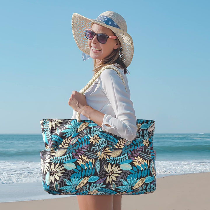 Women's chic large capacity sandproof tote, waterproof for summer.