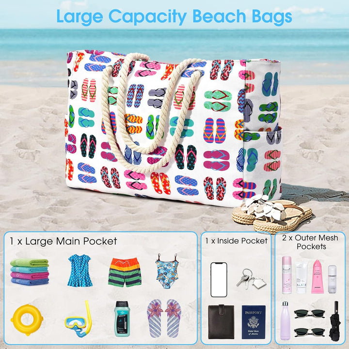 Women's resort essential waterproof beach tote, large capacity for luxury.