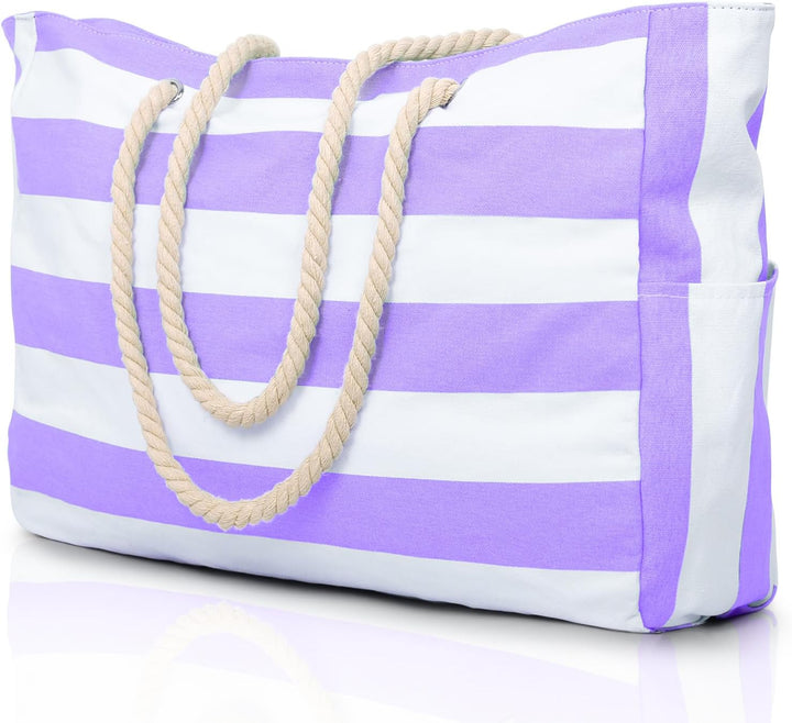 Stylish women's waterproof beach tote, keeps items dry and sand-free.