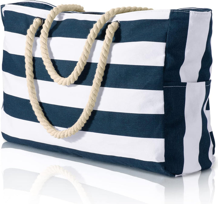 Large women's beach tote, featuring waterproof and sandproof protection.