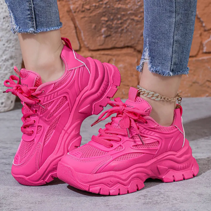 Sporty women's breathable sneakers, ultra-lightweight design for superior comfort & casual style.