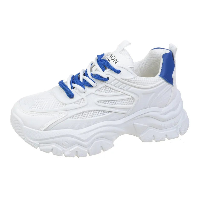 Trendy women's casual footwear, lightweight athletic sneakers with breathable comfort & a platform sole.