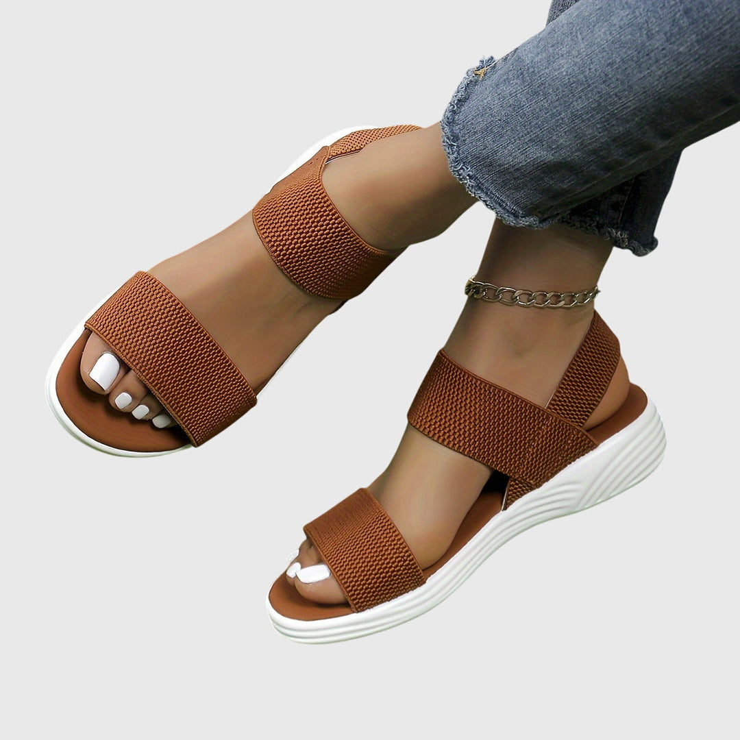 Women's comfortable walking sandals: lightweight, orthopedic, with adjustable arch support.