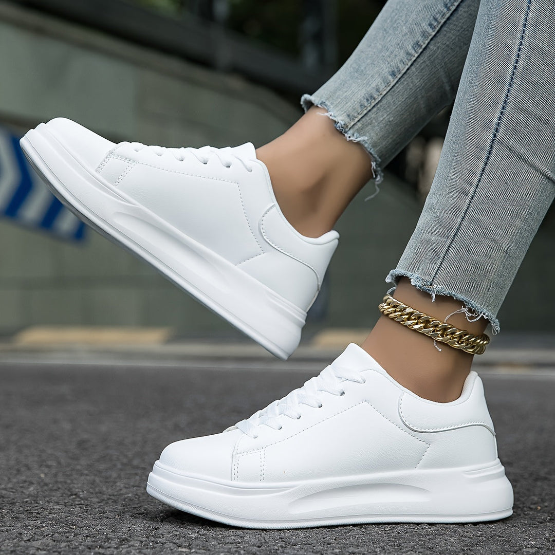 Close-up of cushioned interior in women's lightweight orthopedic sneakers for all-day comfort.