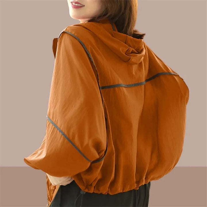 Women's lightweight oversized summer hoodie jacket, perfect for casual layering & everyday comfort.