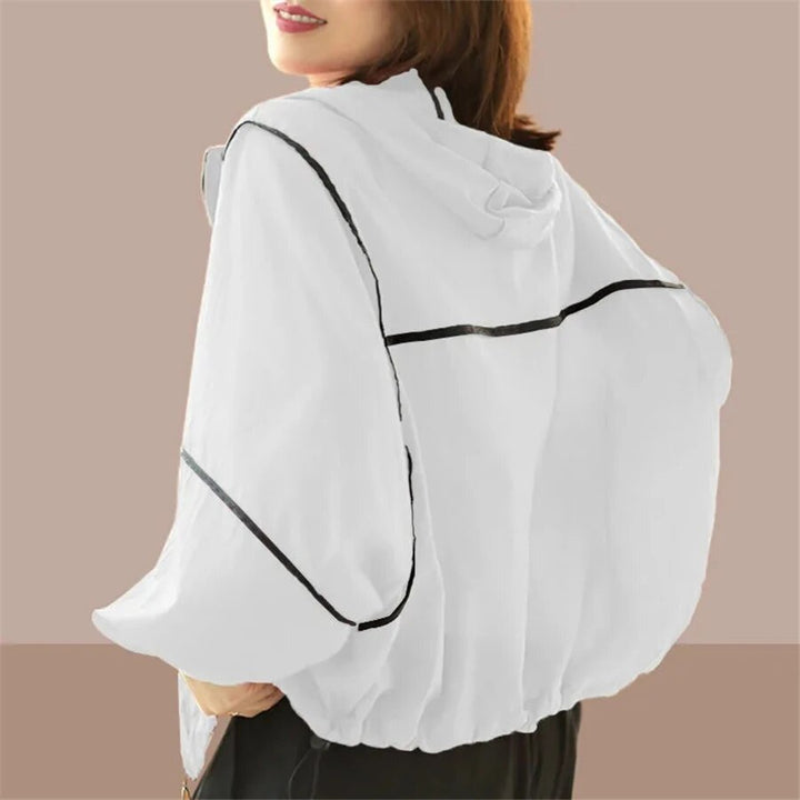 Women's lightweight oversized summer hoodie jacket for casual wear, offering everyday comfort & relaxed style.