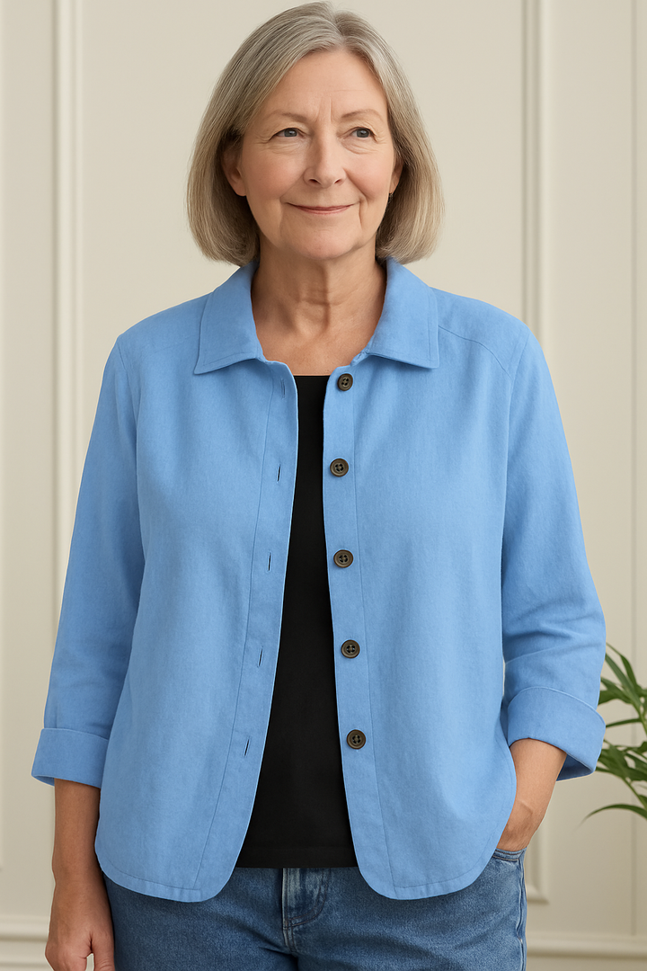 Women's lightweight shirt cardigan, versatile layering piece for spring & summer fashion.