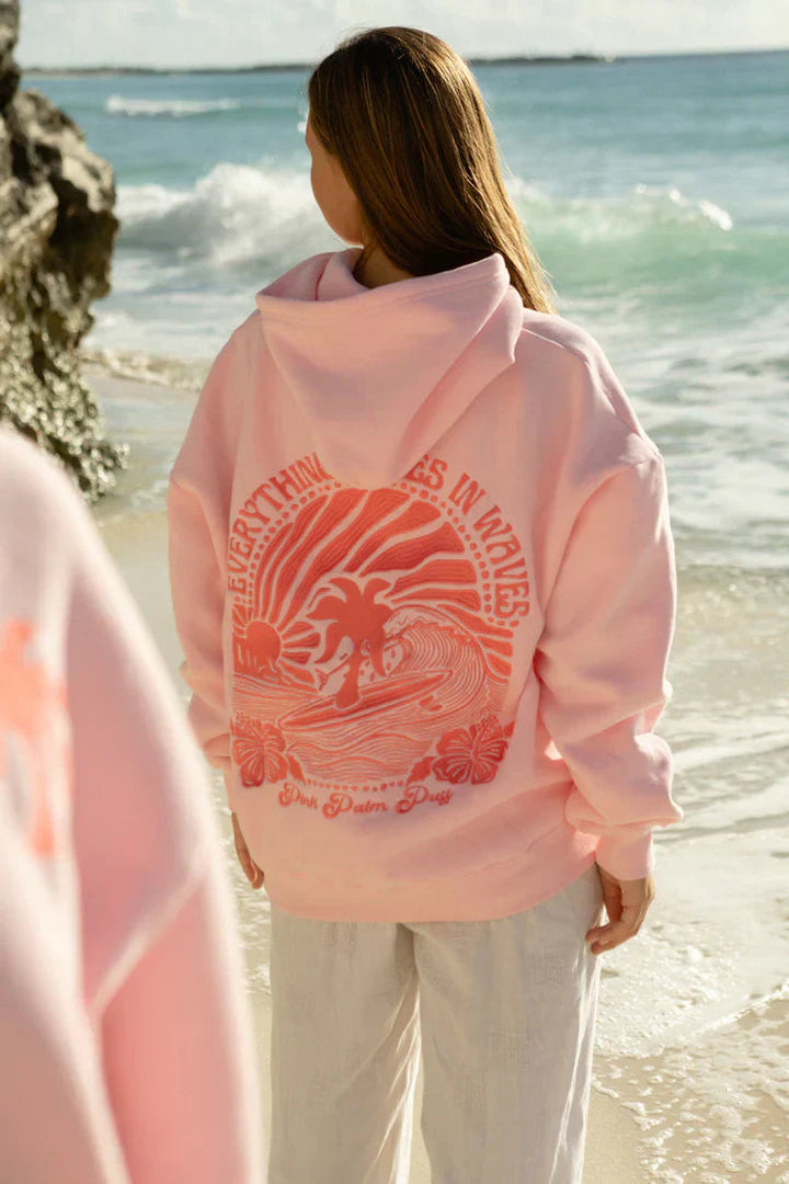 Women's lightweight summer hoodie, breathable fabric, ideal for casual wear & layered looks. Available in pink, blue, cream.