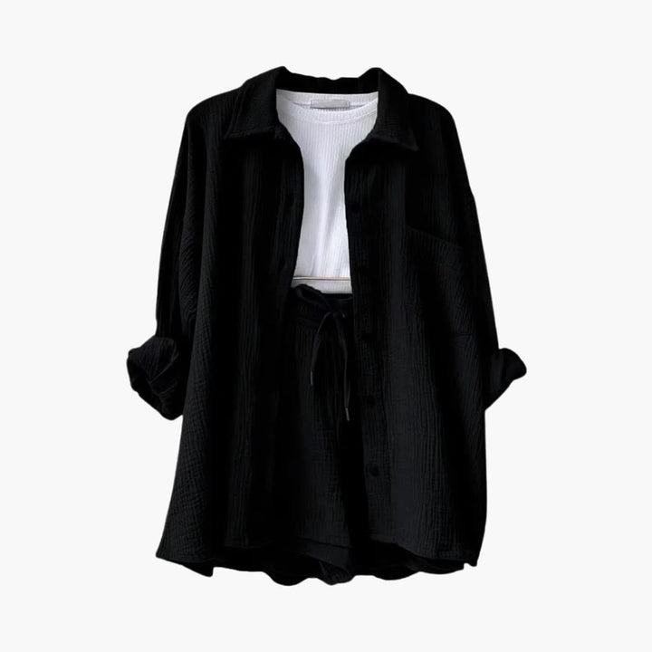 Women's lightweight two-piece outfit, perfect for beachwear, lounge, or a casual day out.