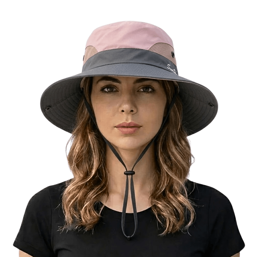 Women's lightweight travel sun hat, foldable & breathable, provides excellent UV protection for all outdoor trips.