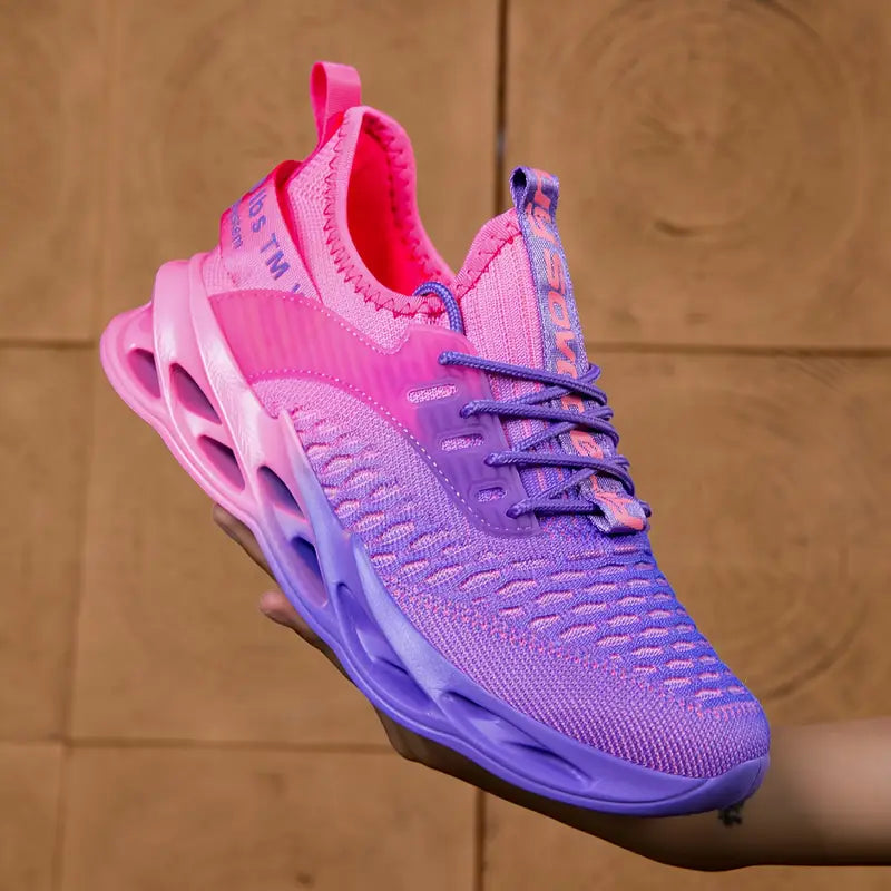 Lace-up women's walking sneakers with supportive design for all-day comfort.